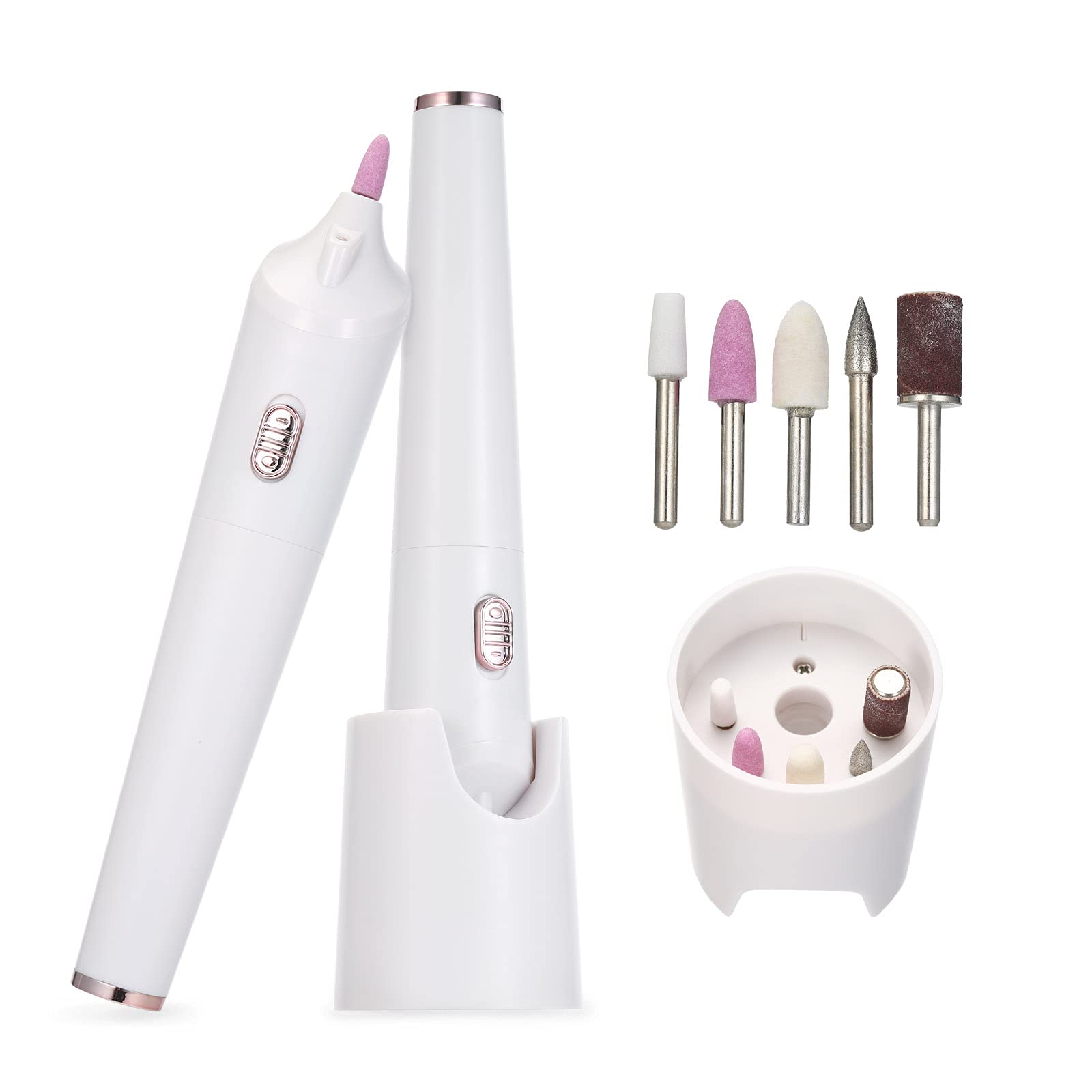 Layfoo Electric Nail Drill Kit - Professional Acrylic Nail File & Manicure Set with Nail Bits for Removal, Polishing & Shaping (White) | Perfect for Home & Salon Nail Care, Gel Polish Removal & Nail Art Design