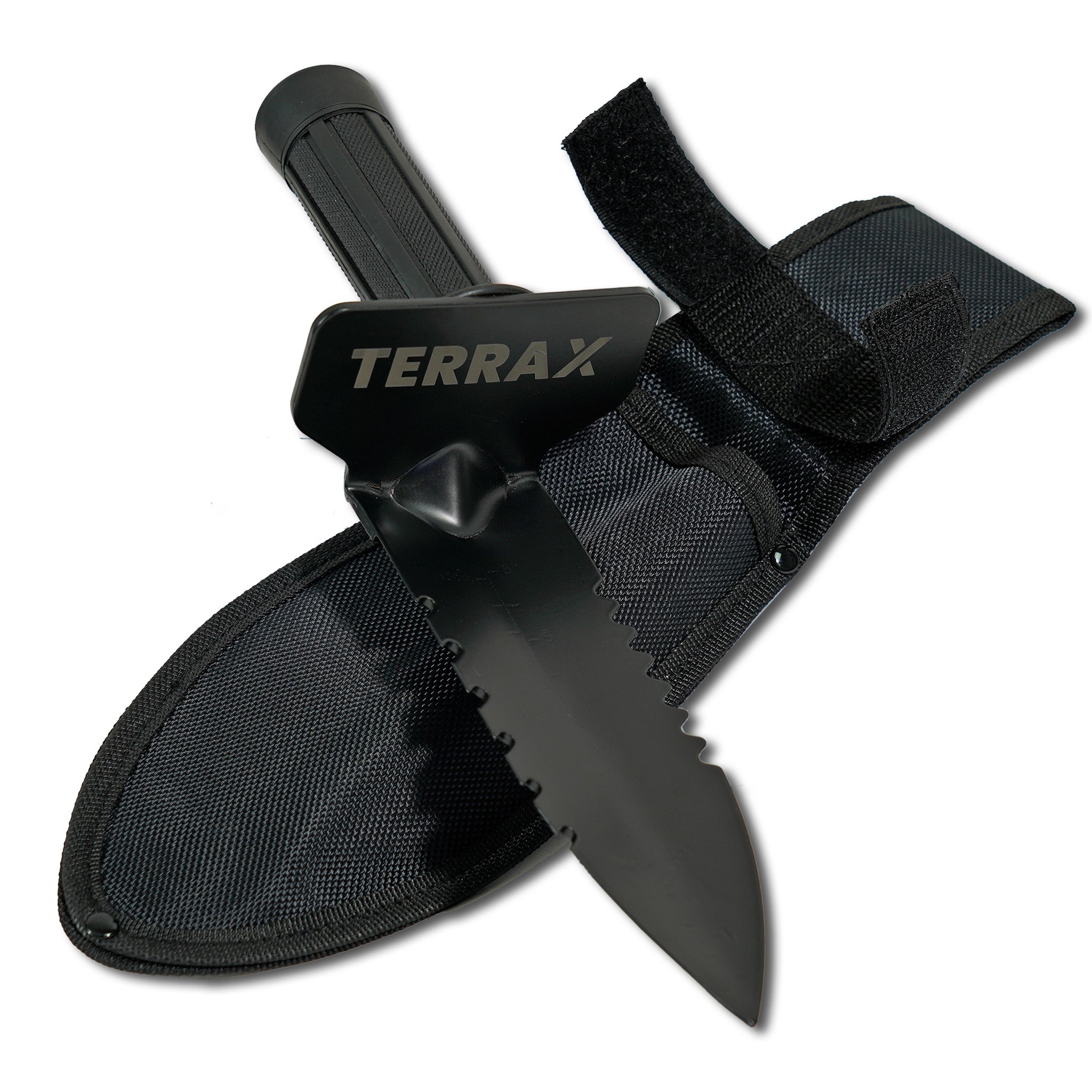 TerraX Heavy Duty Hand Digger Shovel with Belt Sheath - Durable Gardening Tool for Landscaping, Metal Detecting & Gold Prospecting - Perfect for Outdoor Adventures, Camping & Survival Kits