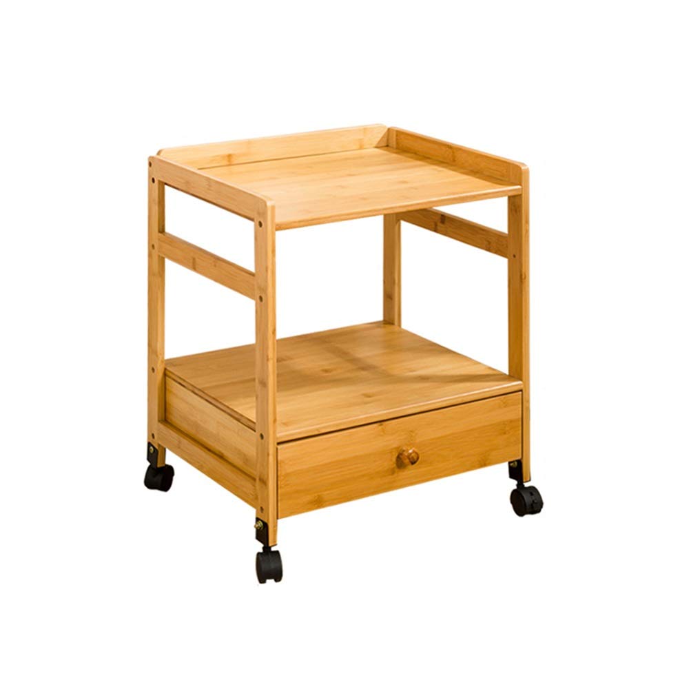 **GWDJ Industrial Solid Wood Side Table - Nightstand with Storage Drawer & Open Shelf for Bedroom, Living Room, Office, or Hallway - Rustic Corner End Table for Small Spaces**