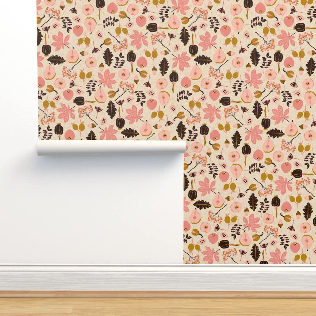 Peel & Stick Removable Wallpaper Swatch - Large Autumn Botanicals Floral Pattern | Custom DIY Home Decor for Bedroom, Living Room & Nursery | Easy Application & Damage-Free Removal