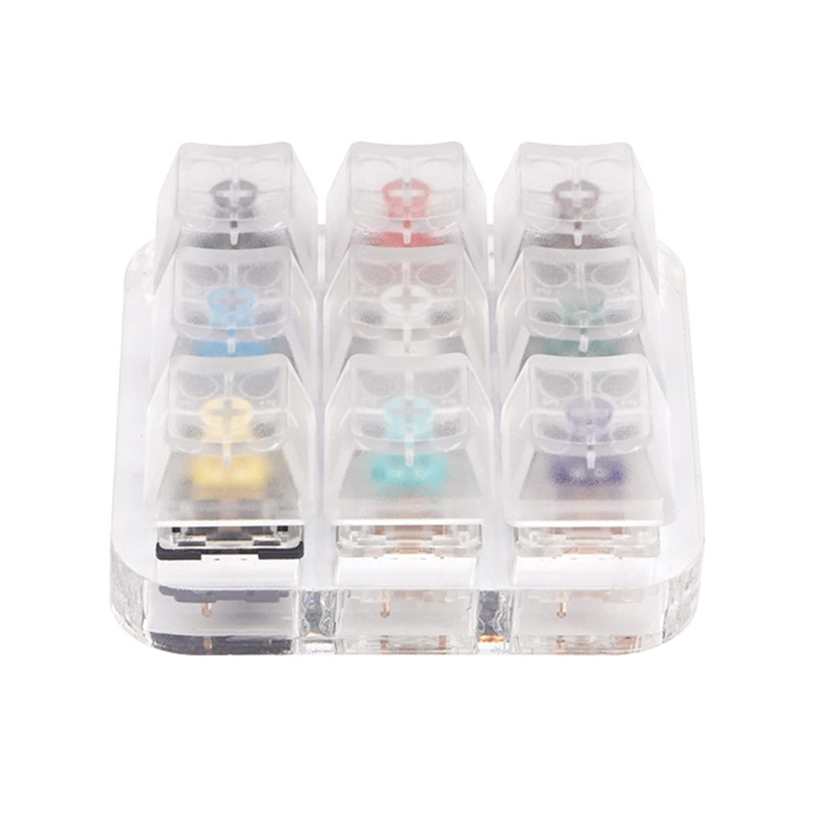 9-Key Mechanical Keyboard Switch Tester Kit with Clear Keycaps - Gateron Switch Sampler for PCB Testing & DIY Keyboard Builds | Perfect for Gamers, Typists & Keyboard Enthusiasts