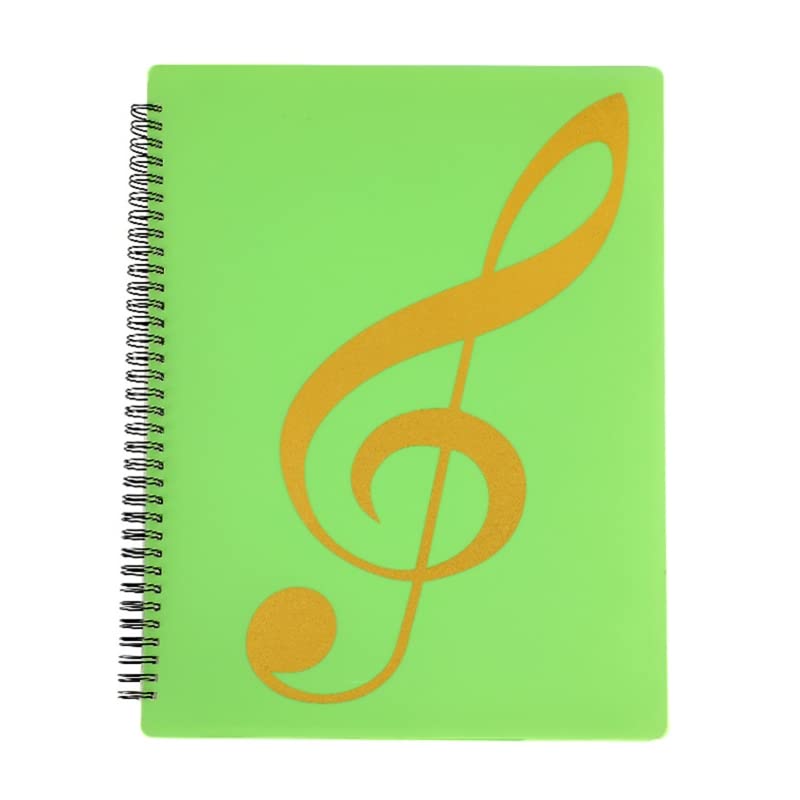 Spiral-Bound Sheet Music Folder with 20 Sleeves (40 Pages) - Waterproof A4 File Organizer for Musicians | Band, Choir & Piano Sheet Protector | Durable Leather-Like Cover for Performances, Rehearsals & Music Classes