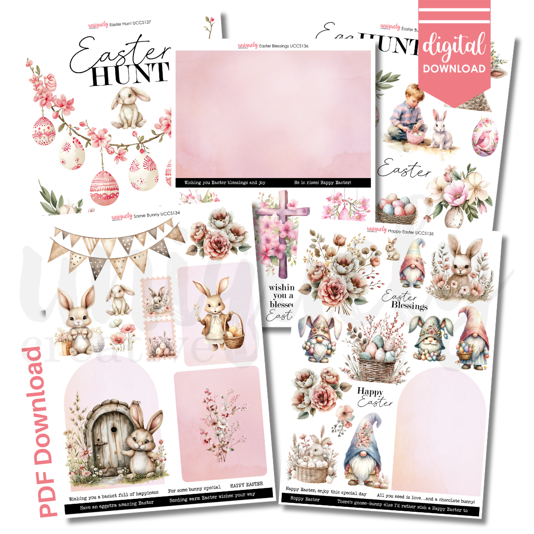 Easter Egg Hunt Cut Out Collection Bundle - Printable Digital Download for Kids Easter Party Decorations & DIY Crafts