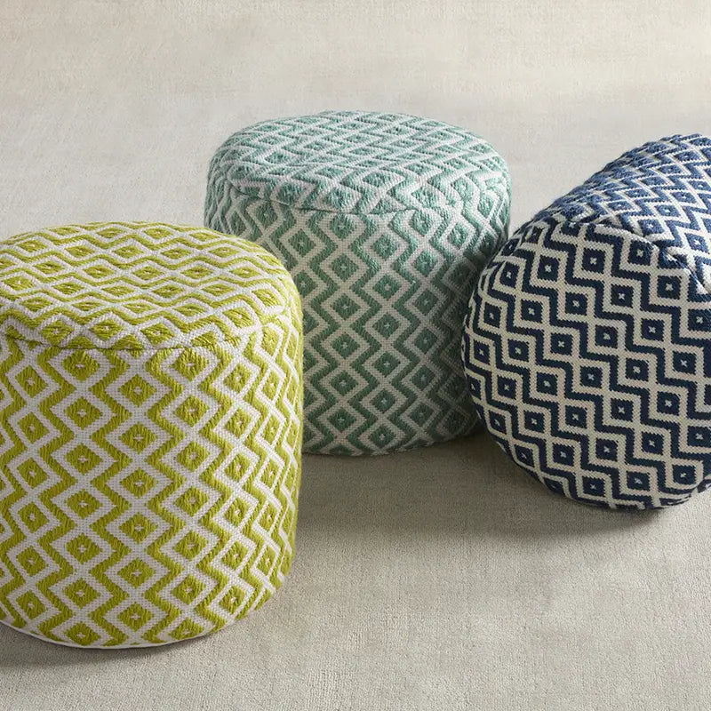 Jaipur Living Lenon Osbourne Pouf - Stylish Round Ottoman Footstool for Living Room, Bedroom & Lounge - Perfect Accent Seating for Home Decor
