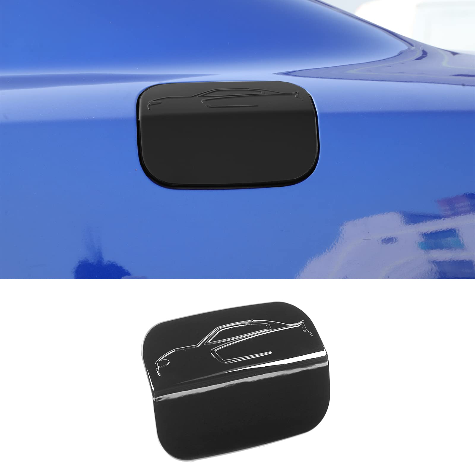 JWWY Black Fuel Tank Gas Door Cover Trim for Dodge Charger 2015-2021 - Replacement Accessory for Enhanced Exterior Style (Perfect for Car Enthusiasts & Custom Upgrades)