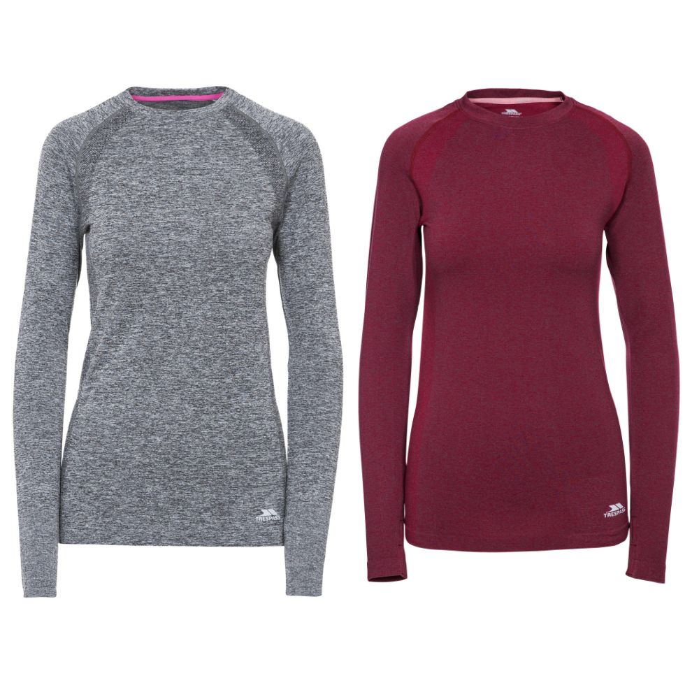 Trespass Welina Women's Thermal Base Layer Top - Warm Fleece Lined Long Sleeve Shirt for Hiking, Skiing & Winter Outdoor Activities
