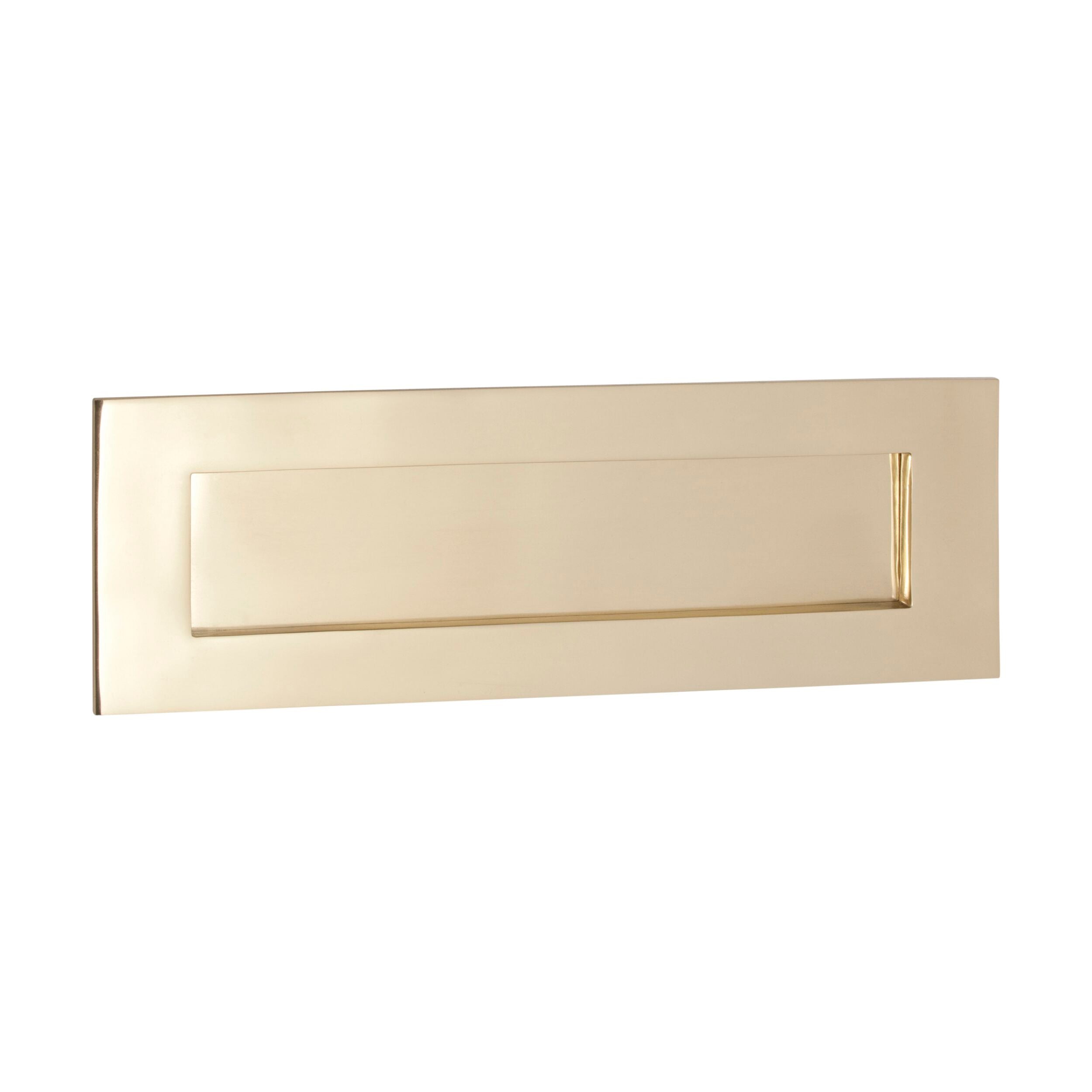 Polished Brass Letter Plate - 1351 Mail Slot - 100mm x 300mm (H x W) - Elegant Door Mailbox for Home & Office Entryway