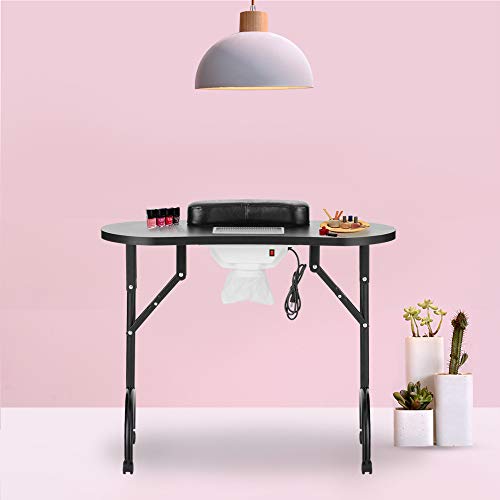 LEIBOU Professional Folding Portable Nail Table with Ventilation Fan - 35
