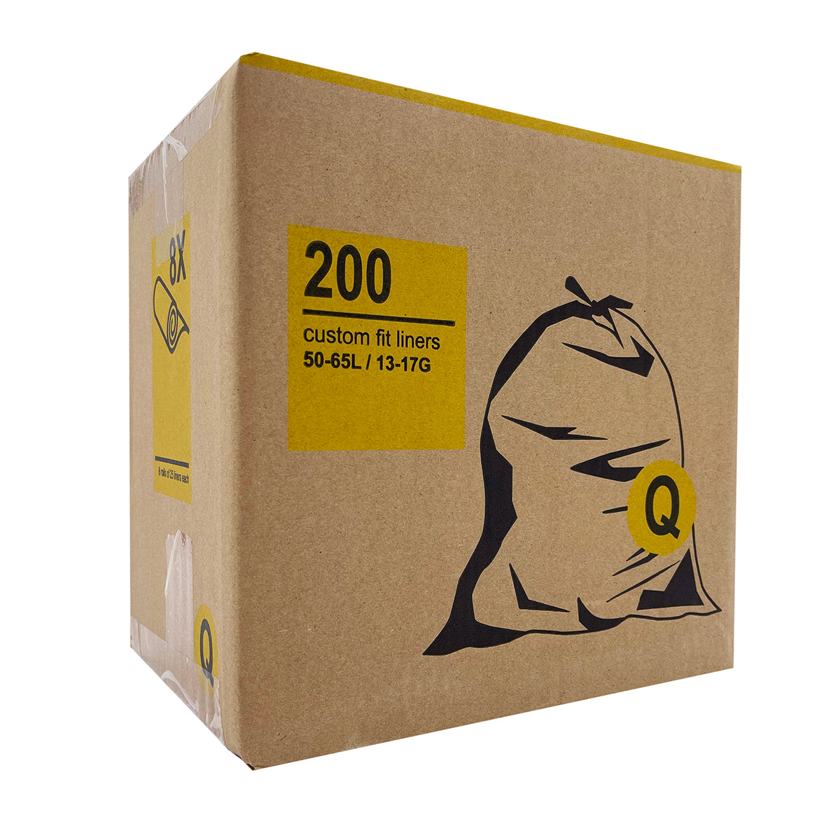 Custom Fit Trash Can Liners - 13-17 Gallon, 200 Count | Heavy Duty Garbage Bags for Kitchen, Office & Outdoor Use