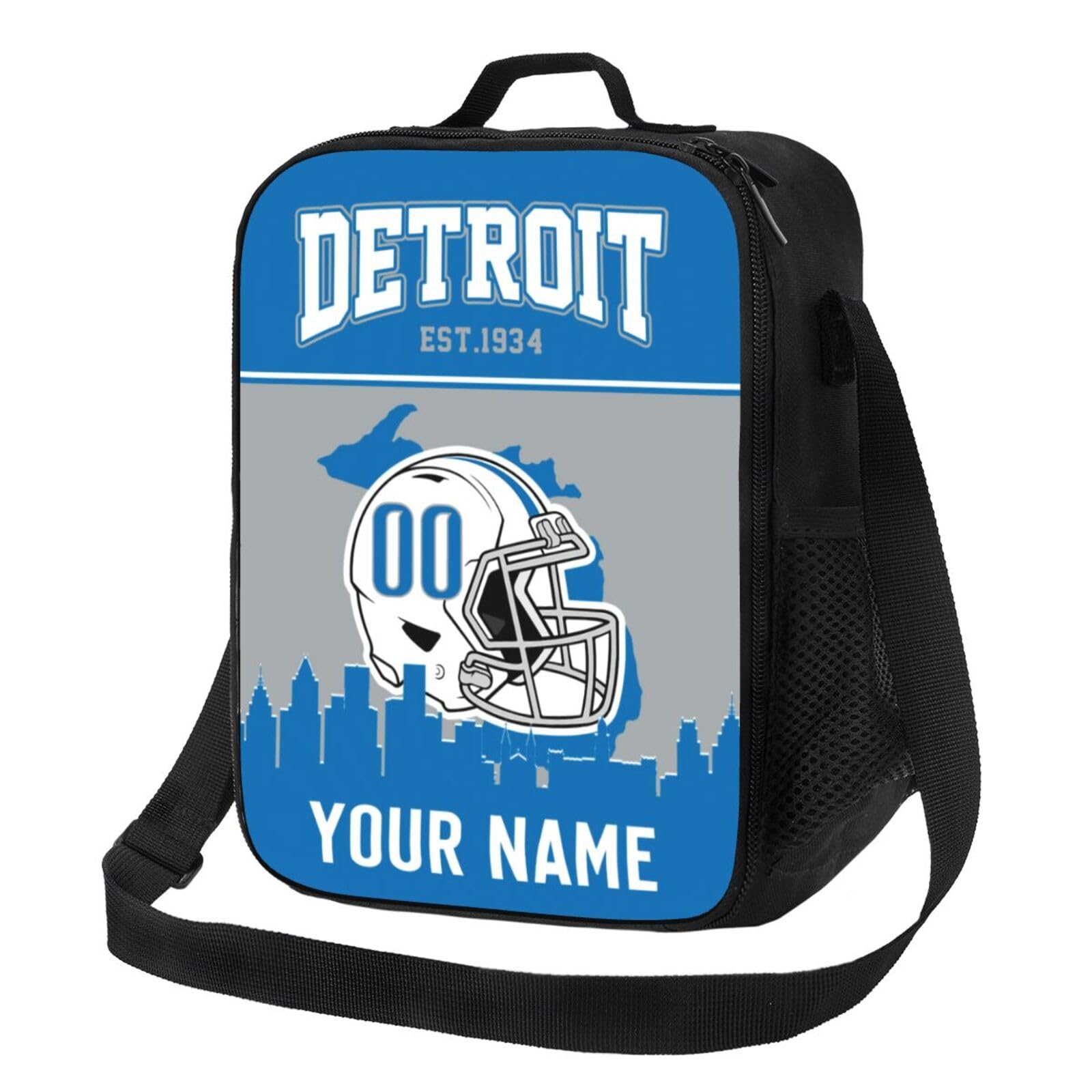 Custom Detroit Lions Lunch Bag - Insulated Football Style Lunch Box for Men & Women - Perfect for Work, School & Tailgating Gifts