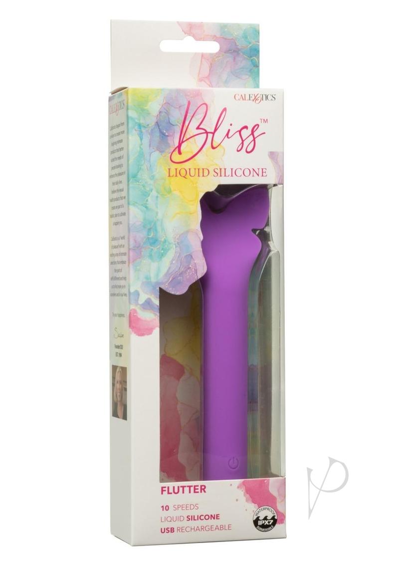 Bliss Liquid Silicone Flutter Rechargeable Clitoral Stimulator - Purple | Waterproof & Powerful G-Spot Vibrator for Women | Perfect for Solo Play & Couples Intimacy