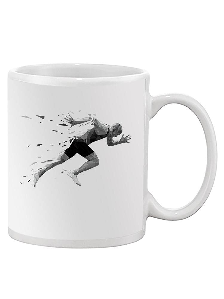 Smartprints Black Running Man Silhouette Coffee Mug - 11oz Ceramic Travel Cup for Runners & Athletes - Perfect Gift for Marathon, 5K, Triathlon Enthusiasts - Dishwasher & Microwave Safe