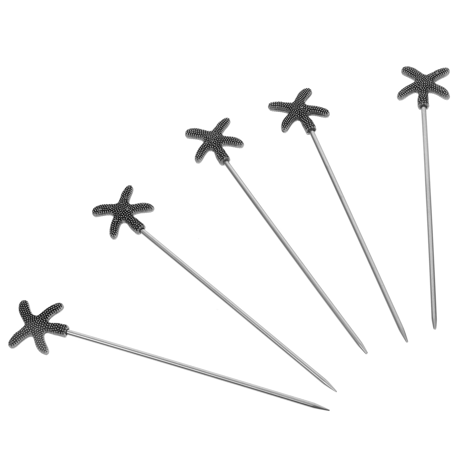 5-Piece Stainless Steel Star-Shaped Fruit Forks - Hemoton Metal Cake & Dessert Picks for Fruit, Salad, Snacks - Perfect for Christmas Dinner, Party Decorations & Cake Decorating