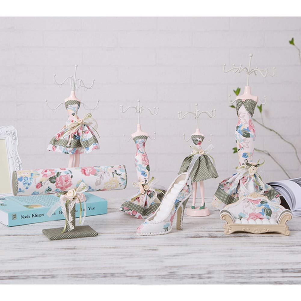 MEESock Jewelry Display Stand - Mannequin Pendant Necklace Holder for Princess Style Necklaces, Bracelets & Earrings | Elegant Jewelry Organizer for Boutique, Store & Home Decor