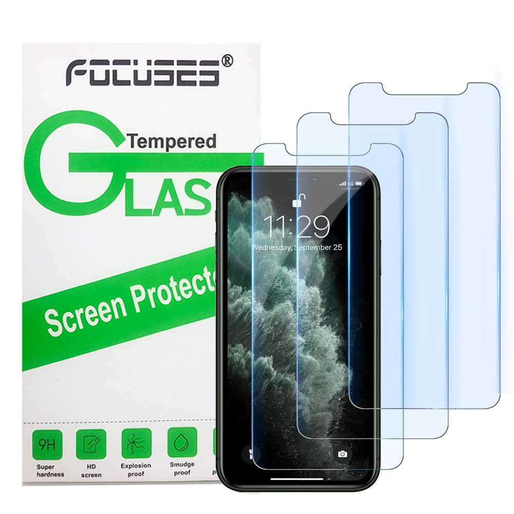 Anti Blue Light Tempered Glass Screen Protector for iPhone 11 Pro, iPhone Xs & iPhone X - 3 Pack - Reduce Eye Strain for Gaming, Reading & Night Use