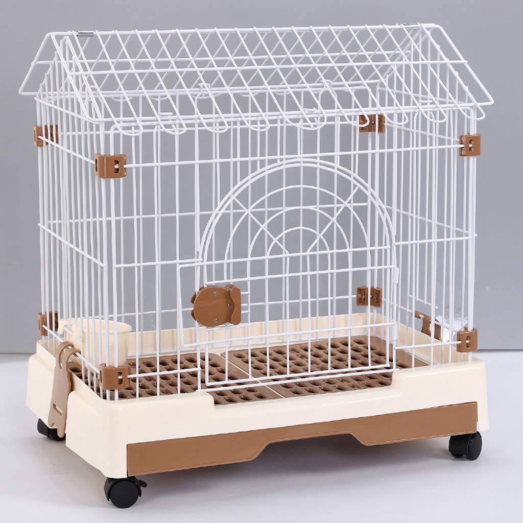 XXCCHH Small Brown Metal Wire Dog Crate - Single Door Folding Pet Kennel for Dogs & Animals | Indoor/Outdoor Use, Travel & Home Training
