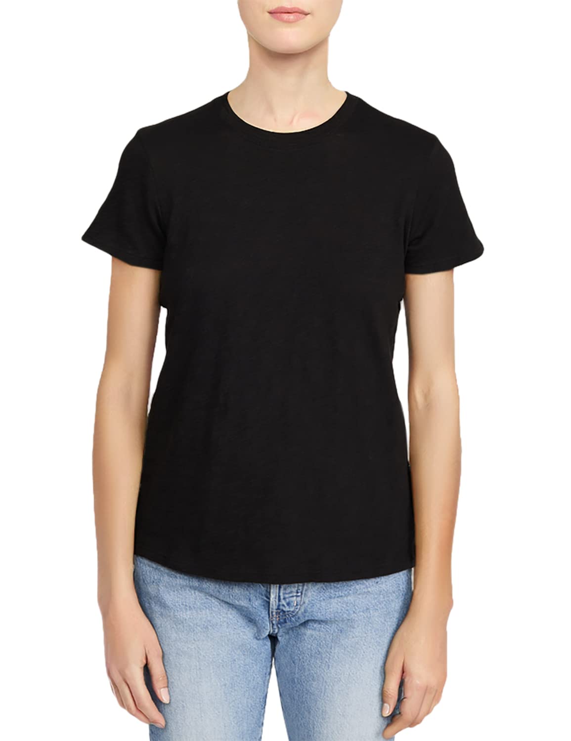 ATM Anthony Thomas Melillo Women's Cotton School Boy Short Sleeve Crew Neck T-Shirt - Casual Comfort Top for Everyday Wear, Work & Weekend Outfits