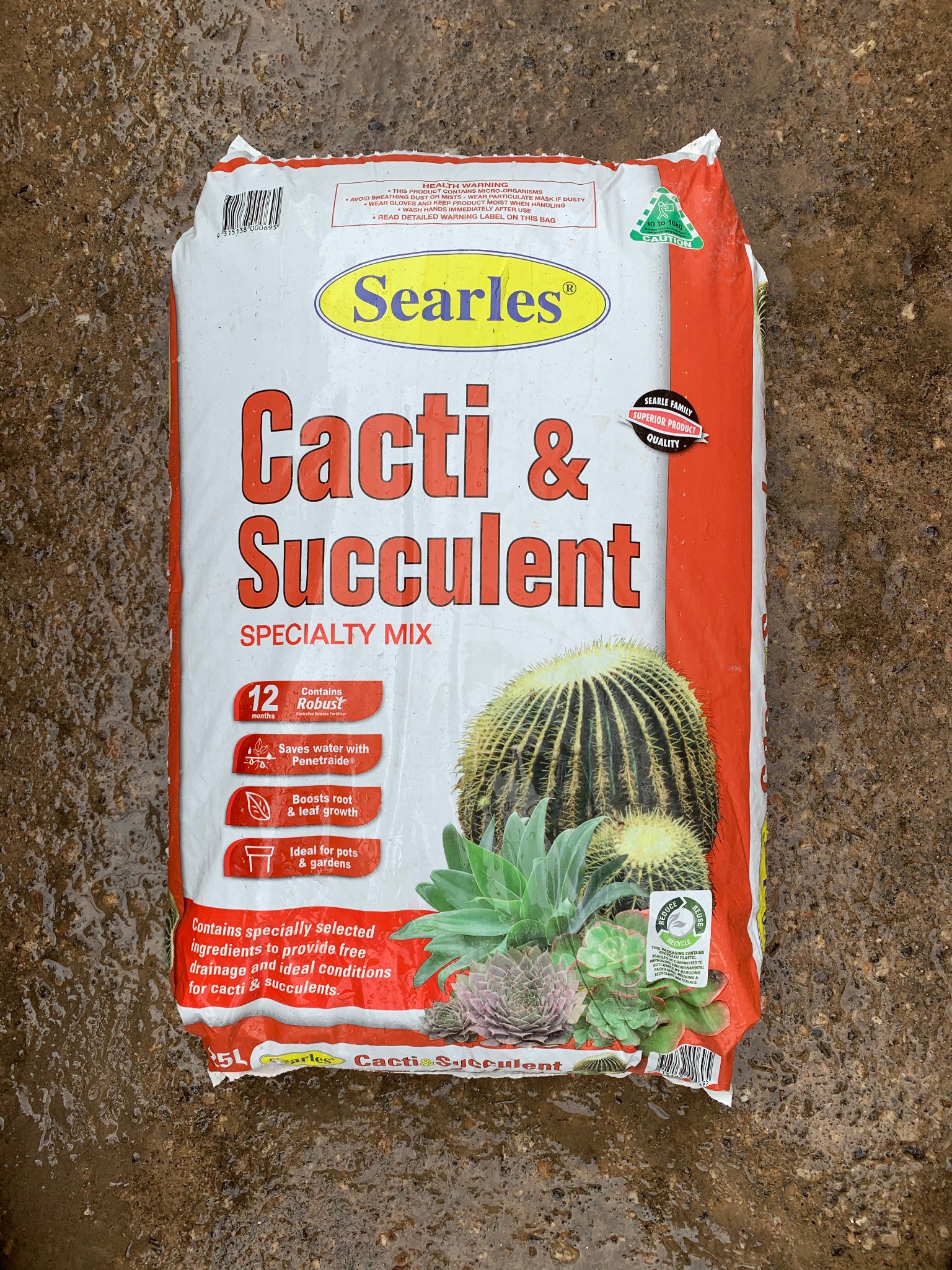 Premium Cactus & Succulent Soil Mix - Fast Draining Potting Soil for Desert Plants, Indoor & Outdoor Use - Ideal for Pots, Terrariums, and Home Garden Decor