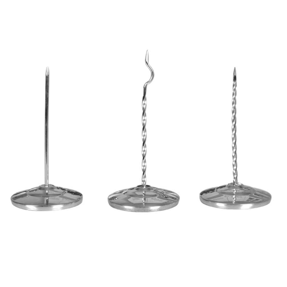 Hemoton 3-Pack Stainless Steel Bill Fork Receipt Spike Holder - Straight Rod Paper Organizer for Restaurant, Office, Retail & Home Use - Durable Check Spindle Desk Organizer for Receipts, Invoices & Notes