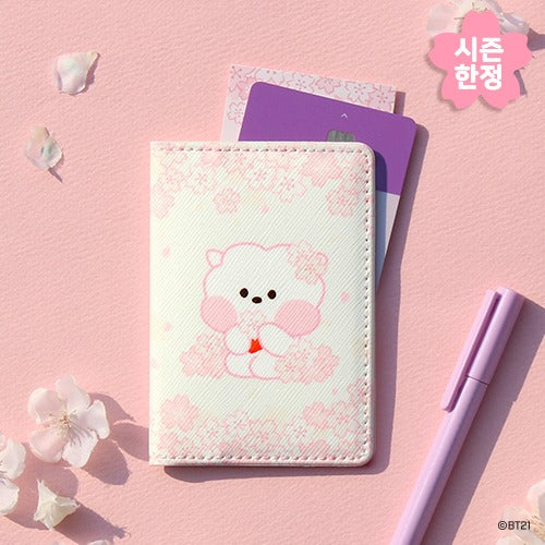 BT21 Cherry Blossom Mini RJ Card Holder - Cute Kpop BTS Accessories for Credit Cards, ID & Cash - Perfect for Fans, Collectors & Daily Use