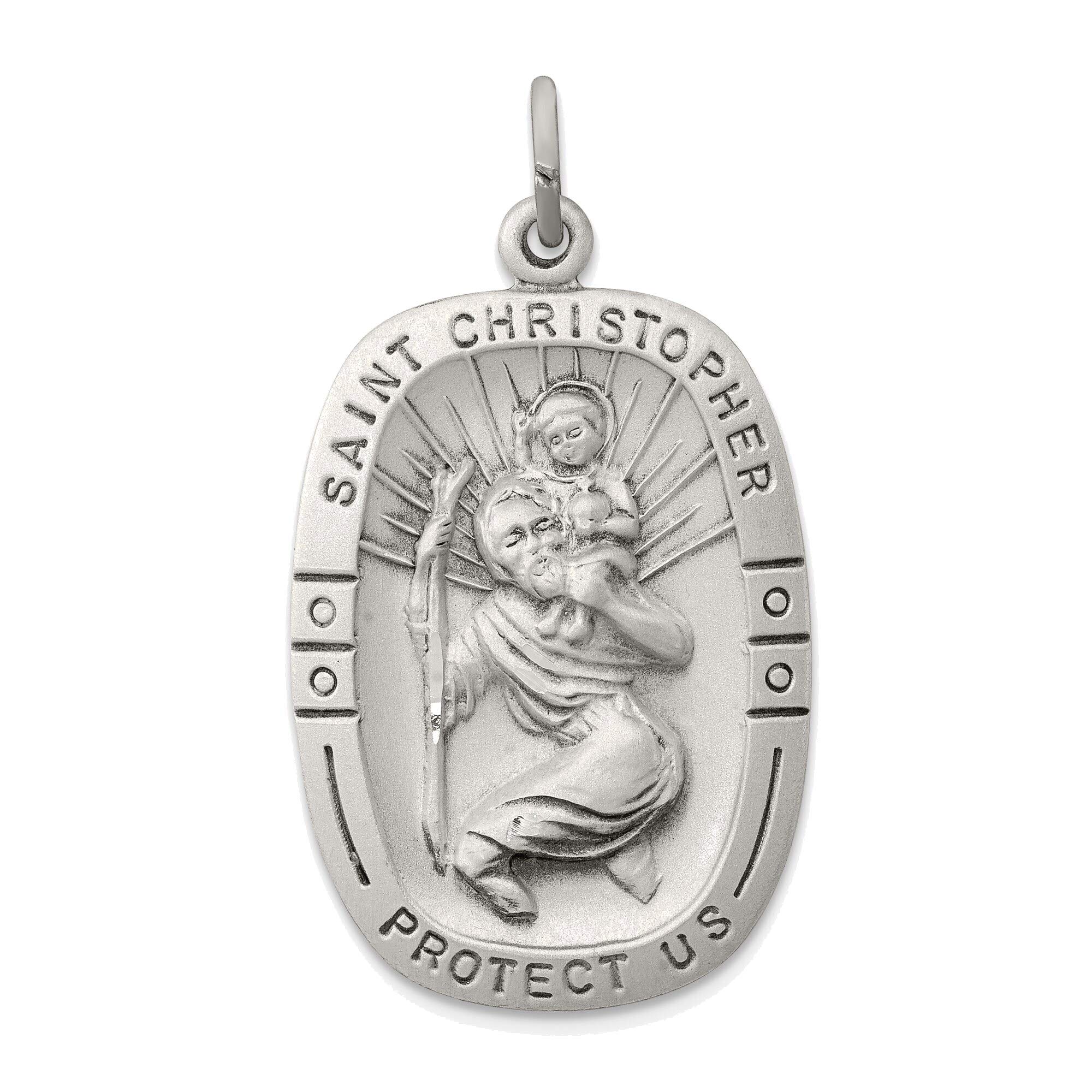 Sterling Silver St. Christopher Medal - Bonyak Jewelry for Travel Protection