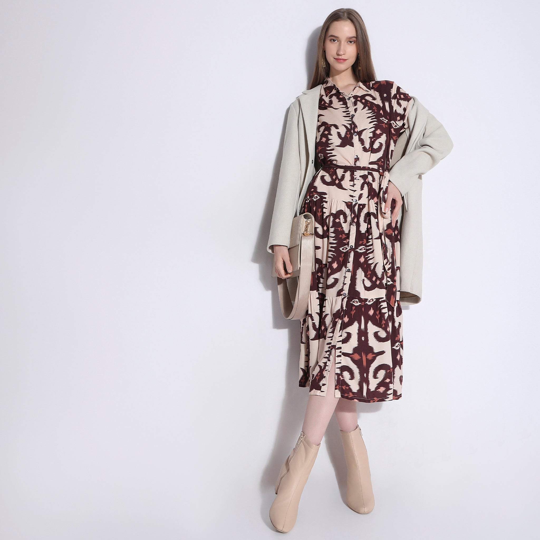 Flare Fit Printed A Line Dress for Women - Elegant Flowy Summer Dress for Casual Wear, Parties & Date Nights | Perfect for Beach, Brunch & Outdoor Events