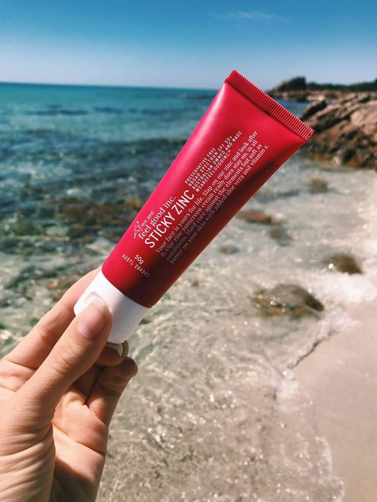 Feel Good Inc Sticky Zinc Medium Tint SPF 50+ Sunscreen - Natural Mineral Sunblock for Face & Body - Water-Resistant, Reef-Safe, Vegan Sun Protection for Outdoor Activities, Beach, and Sports