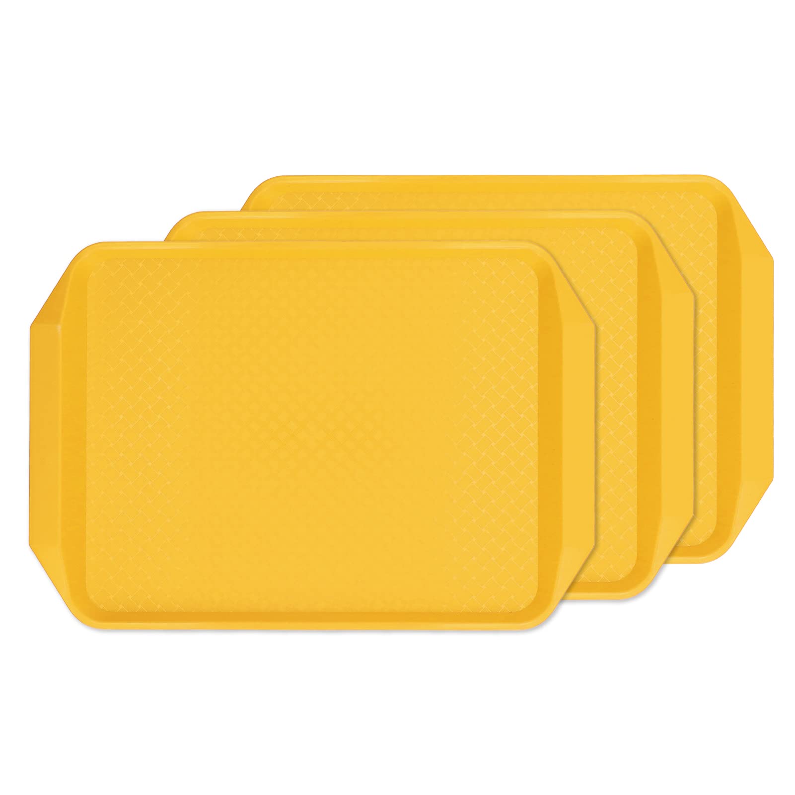 Multifunctional PP Plastic Food Tray - Large, Heat Resistant, Thickened, Stackable with Handles for Buffet, Restaurant & Hotel Use - Perfect for Catering, Parties & Commercial Kitchens (Yellow)