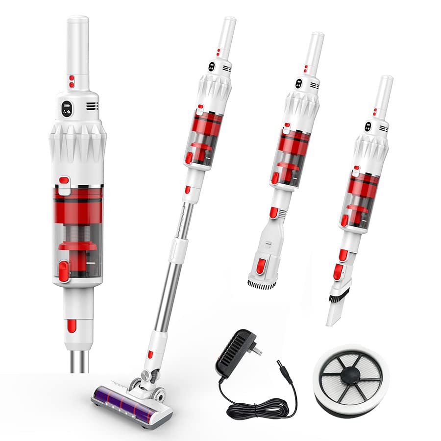 Powerful 20Kpa Mogin Cordless Stick Vacuum Cleaner with LED Display - 6-in-1 Lightweight for Hard Floors & Carpets | Perfect for Quick Home Cleaning & Pet Hair Removal