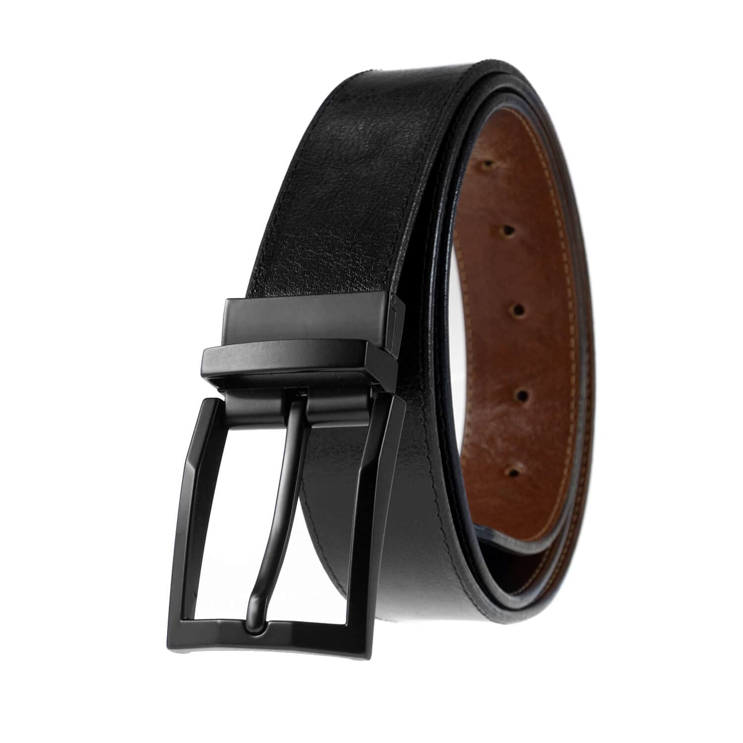 Men's Handmade Reversible Leather Belt - Elegant Dress Suit Belt with Gift Box | HoffeBelts Prime Collection | Perfect for Business, Formal Events & Gifts