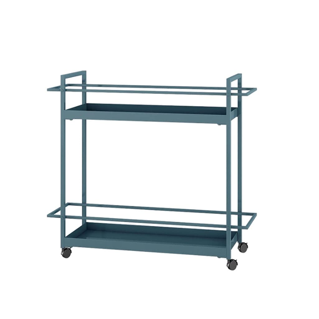 LICHUAN Slim Bathroom Storage Cart with Wheels - Multifunctional Organizer Shelf for Bathroom, Living Room, Bedroom, Office & Laundry Room - Space-Saving Home Decor (Blue) | Perfect for Small Spaces & Clutter-Free Organization