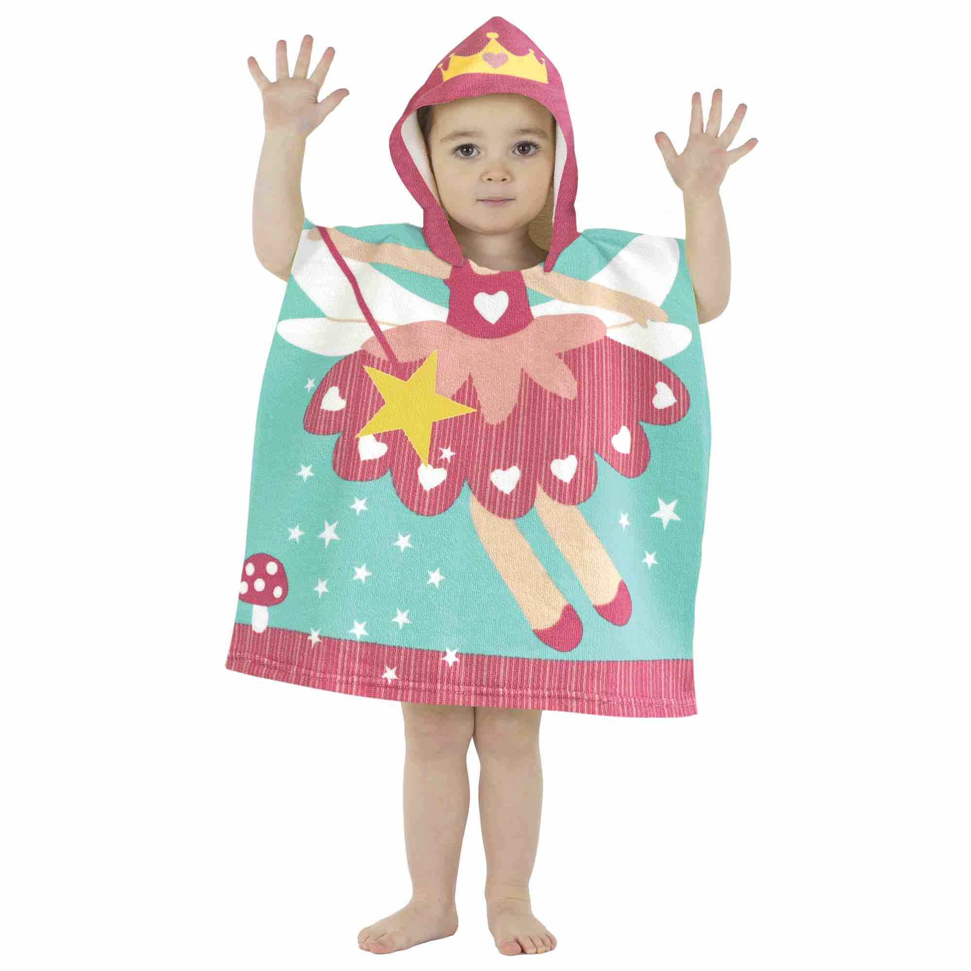 Kids Hooded Poncho Robe for Boys & Girls 1-3 Years - Soft Fleece Bathrobe with Pockets for Toddler - Perfect for Bath Time, Lounging & Playtime