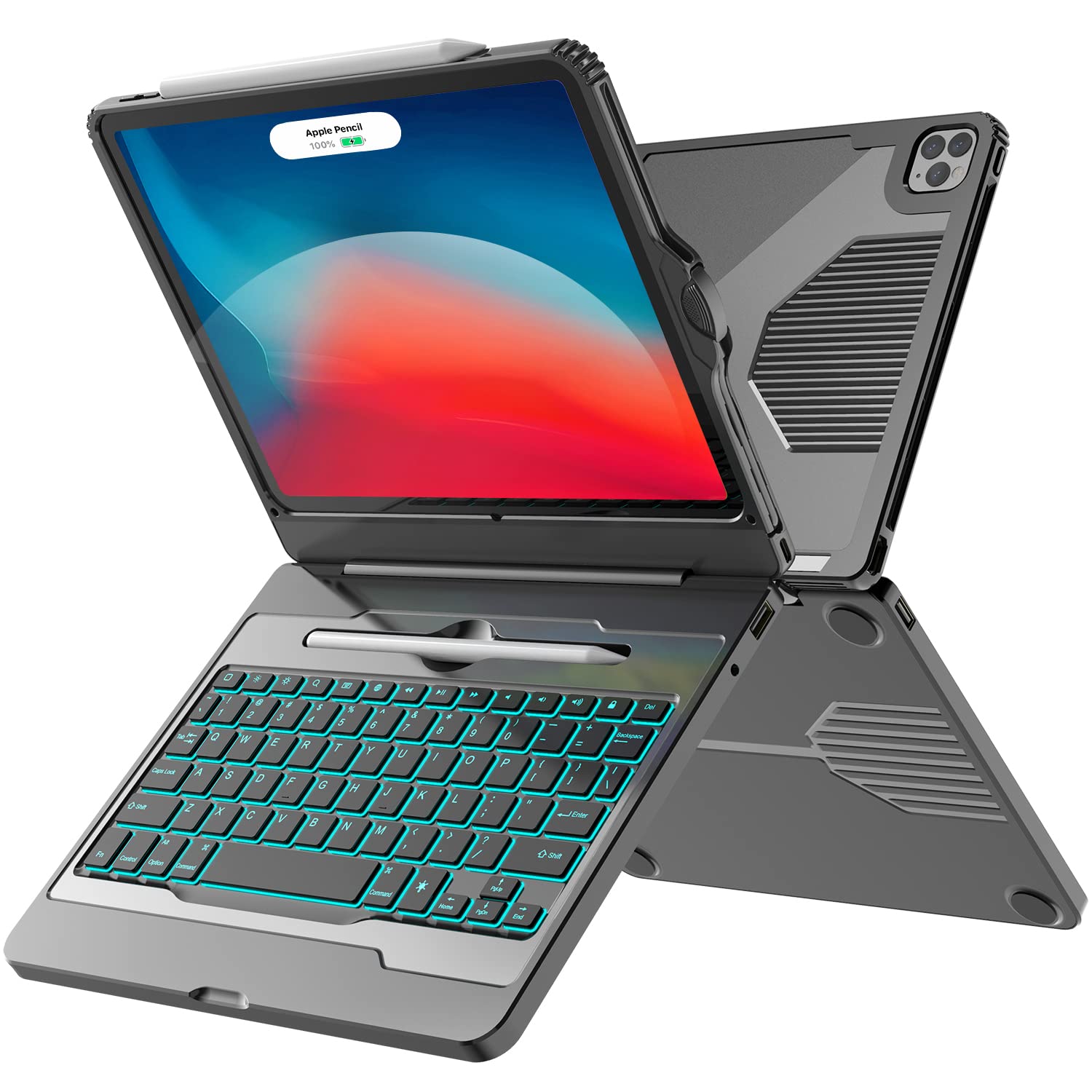 CHESONA iPad Pro 11 Case with Backlit Keyboard & 5-in-1 USB-C Hub - Compatible with iPad Air 5th/4th Gen 10.9