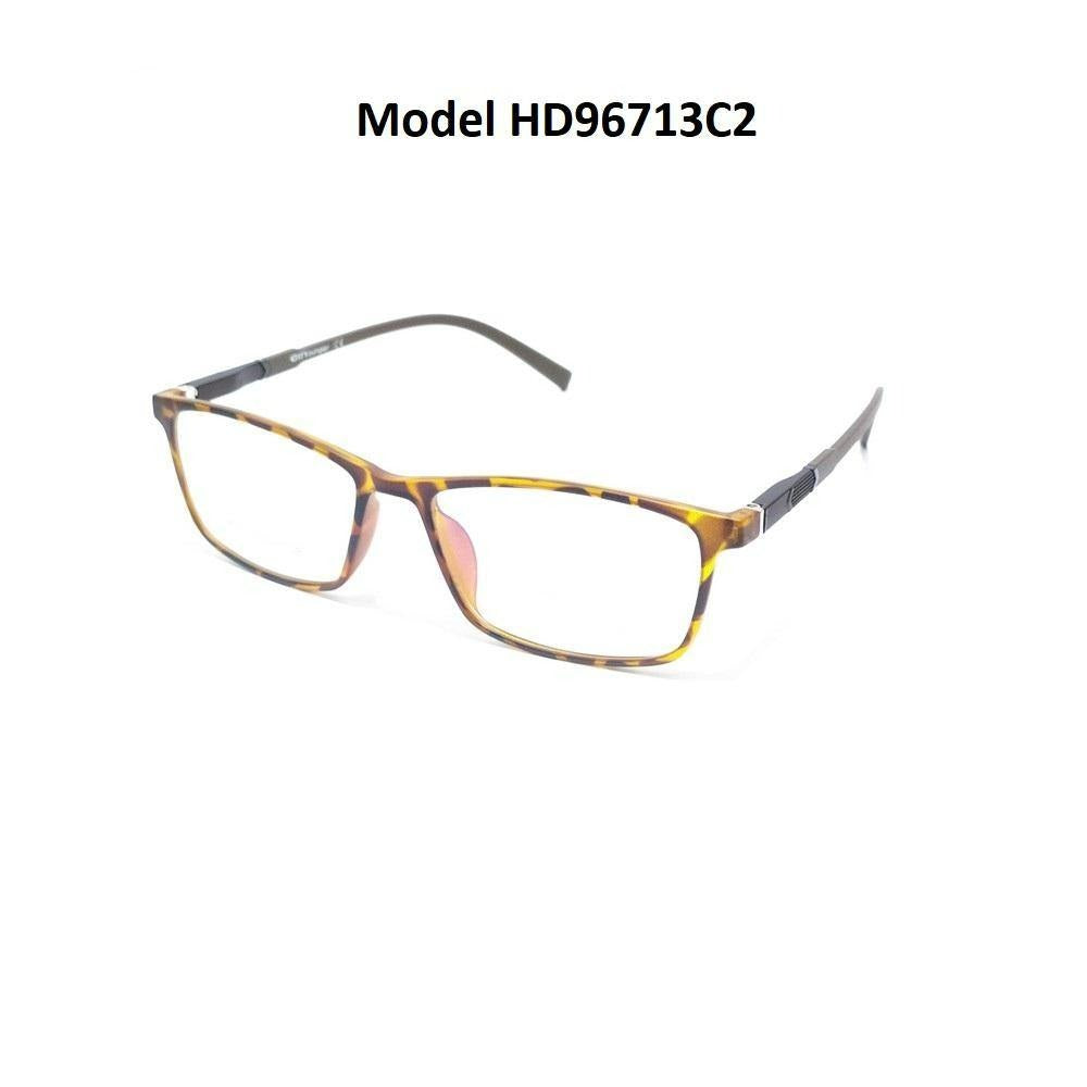 Premium TR90 Ultra Thin Lightweight Eyeglass Frames for Men & Women - HD96713C2 - HD Clarity, Comfortable All-Day Wear for Office, Reading & Fashion Accessories