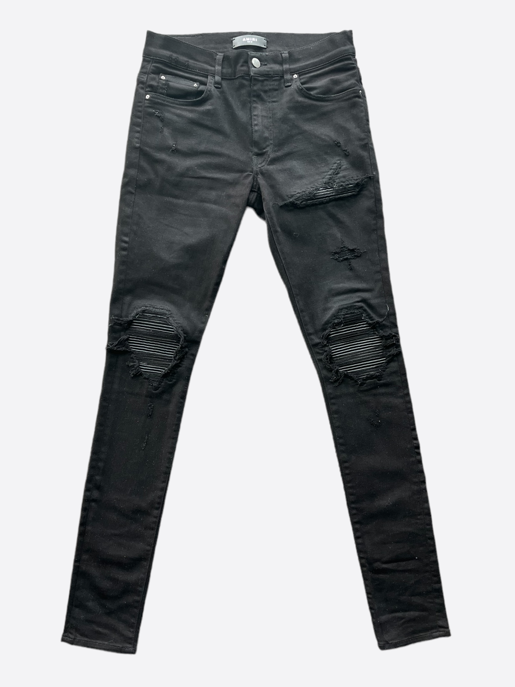 Amiri Black Distressed MX1 Jeans for Men - Premium Ripped Skinny Denim Pants | Perfect for Streetwear, Casual Outfits & Night Out