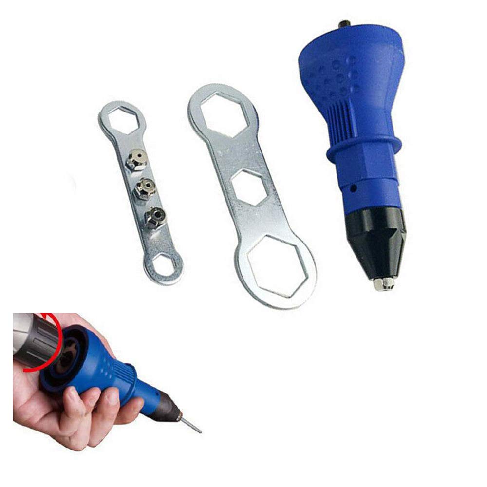 Cordless Electric Rivet Nut Gun - Heavy Duty Riveting Tool with Insert Nut Drill Adapter & Bits for Metal, Wood, and Plastic - Perfect for DIY, Automotive, and Construction Projects