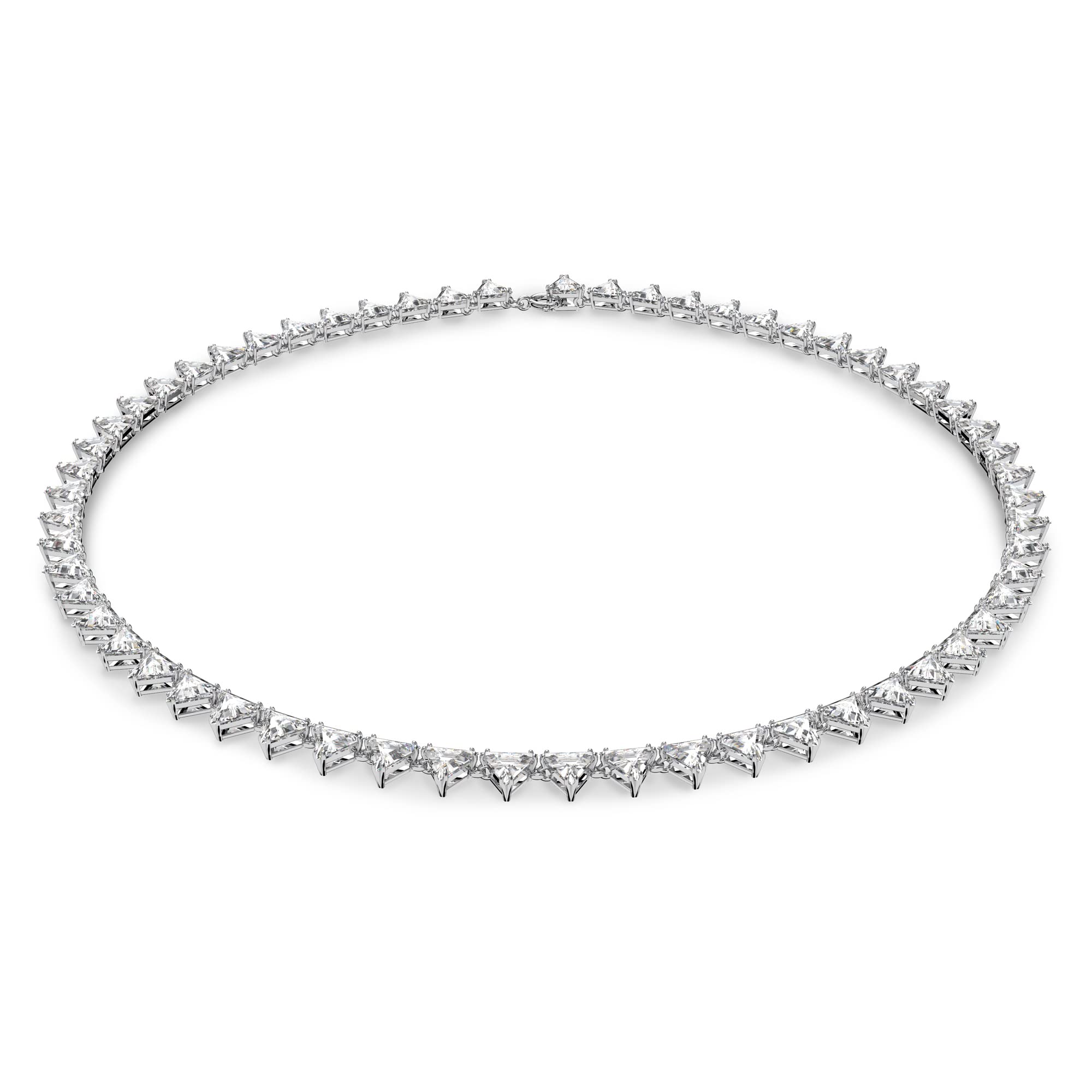 Swarovski Millenia Triangle Necklace - Rhodium Plated White Crystal Jewelry for Women | Elegant Gift for Anniversary, Wedding & Special Occasions