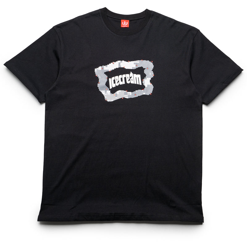 Black Ice Cream Blurred Graphic T-Shirt for Men & Women - Casual Streetwear & Summer Outfit Essential