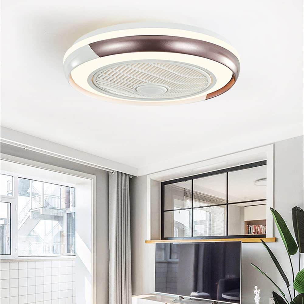 Modern LED Ceiling Fan with RGB Color Changing & Dimmable Lighting - 64W Invisible Chandelier Fan for Bedroom, Living Room, and Office - Energy Efficient Cooling & Ambient Lighting Solution