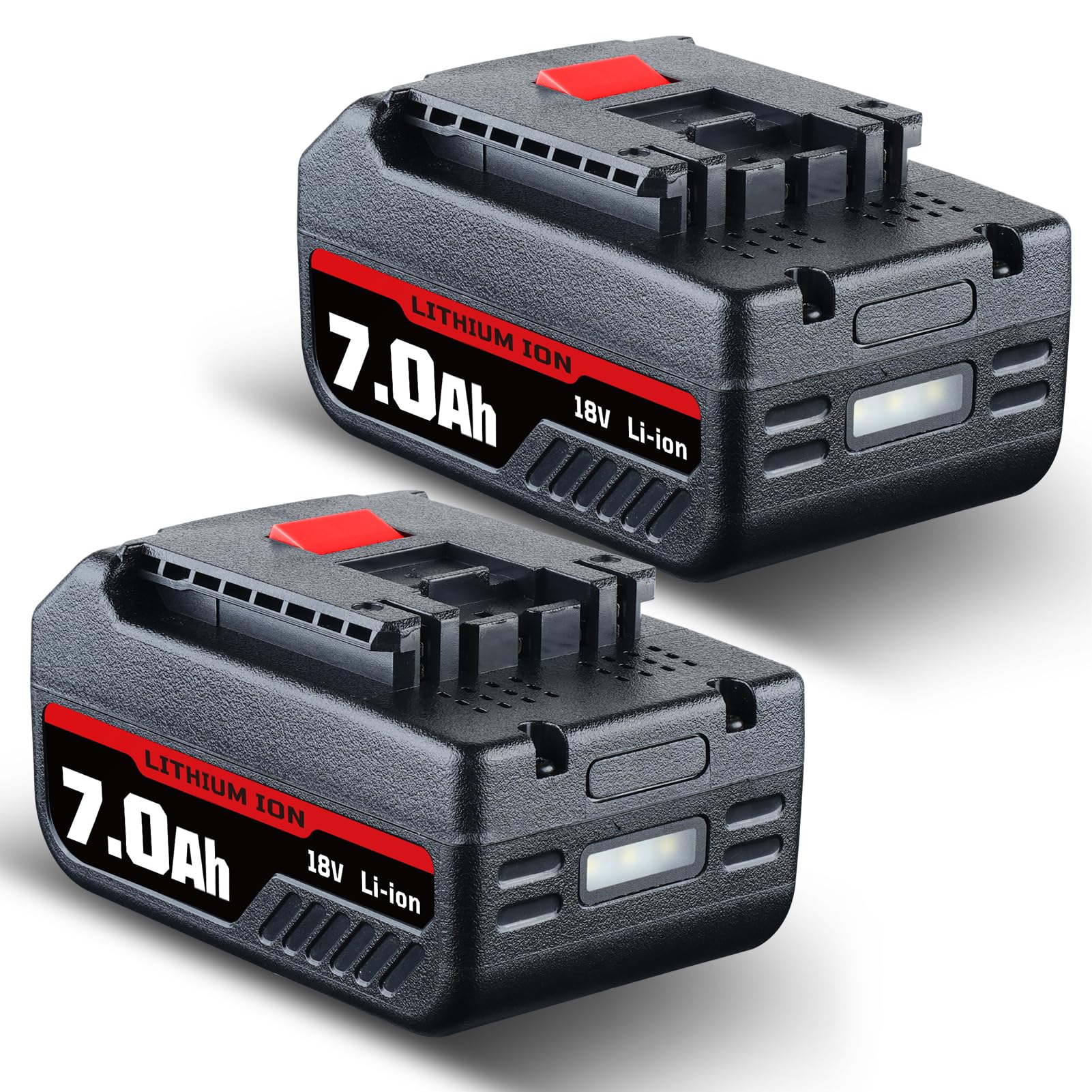 2-Pack BAT609 7000mAh Li-ion Replacement Battery for Bosch 18V Power Tools - Compatible with BAT618, BAT609, BAT622, BAT609G, BAT618G, BAT619, BAT619G, BAT610G - Perfect for Drills, Saws & Cordless Tools