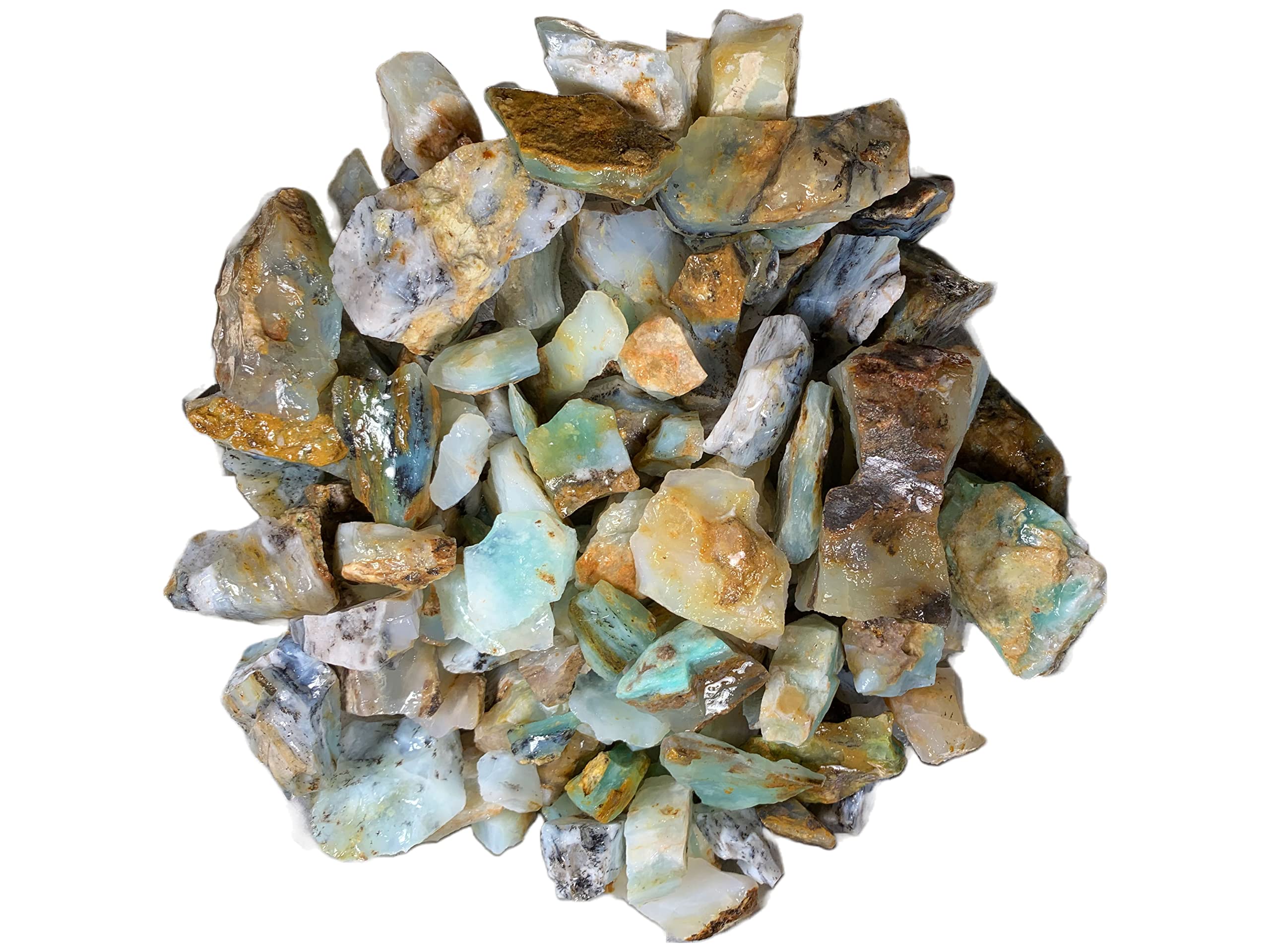 5 lbs Natural Blue Opal Rough Stones from Peru - Raw Gemstone Specimens for Jewelry Making, Crystal Healing & Mineral Collection (Perfect for DIY Crafts, Home Decor & Gift Ideas)