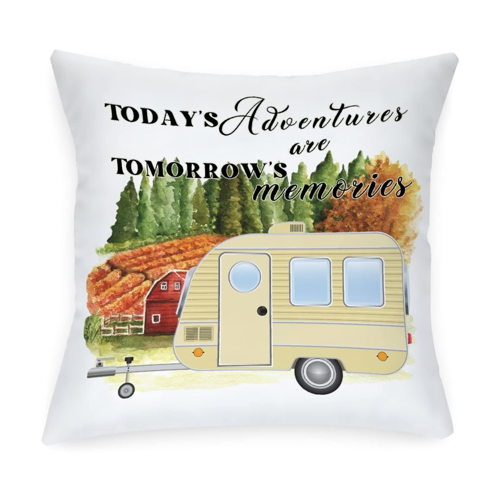 Waterproof 18x18 Inch Outdoor Throw Pillow Covers - Retro Camping Lover Accent Pillows for Patio, Couch & Sofa - Perfect for Outdoor Adventures, Picnics, and Cozy Home Decor
