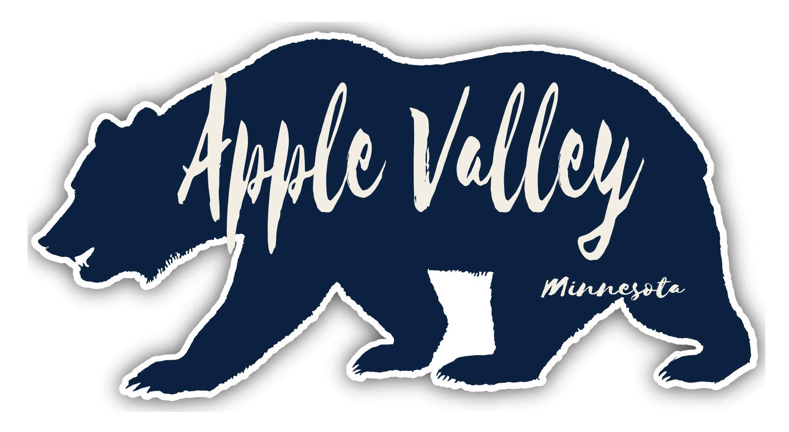 Minnesota Souvenir Vinyl Decal Sticker - 3x1.5 Inch Bear Design - Apple Valley MN Gift - Perfect for Laptops, Water Bottles & Car Windows
