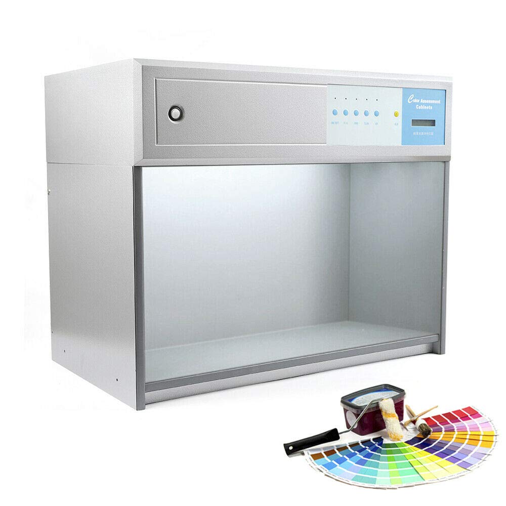 Smart RGB LED Color Matching Cabinet - 4-Light Dimmable Lighting Booth for Textile Printing & Lab Color Assessment | US Stock | Perfect for Photography, Product Display & Quality Control