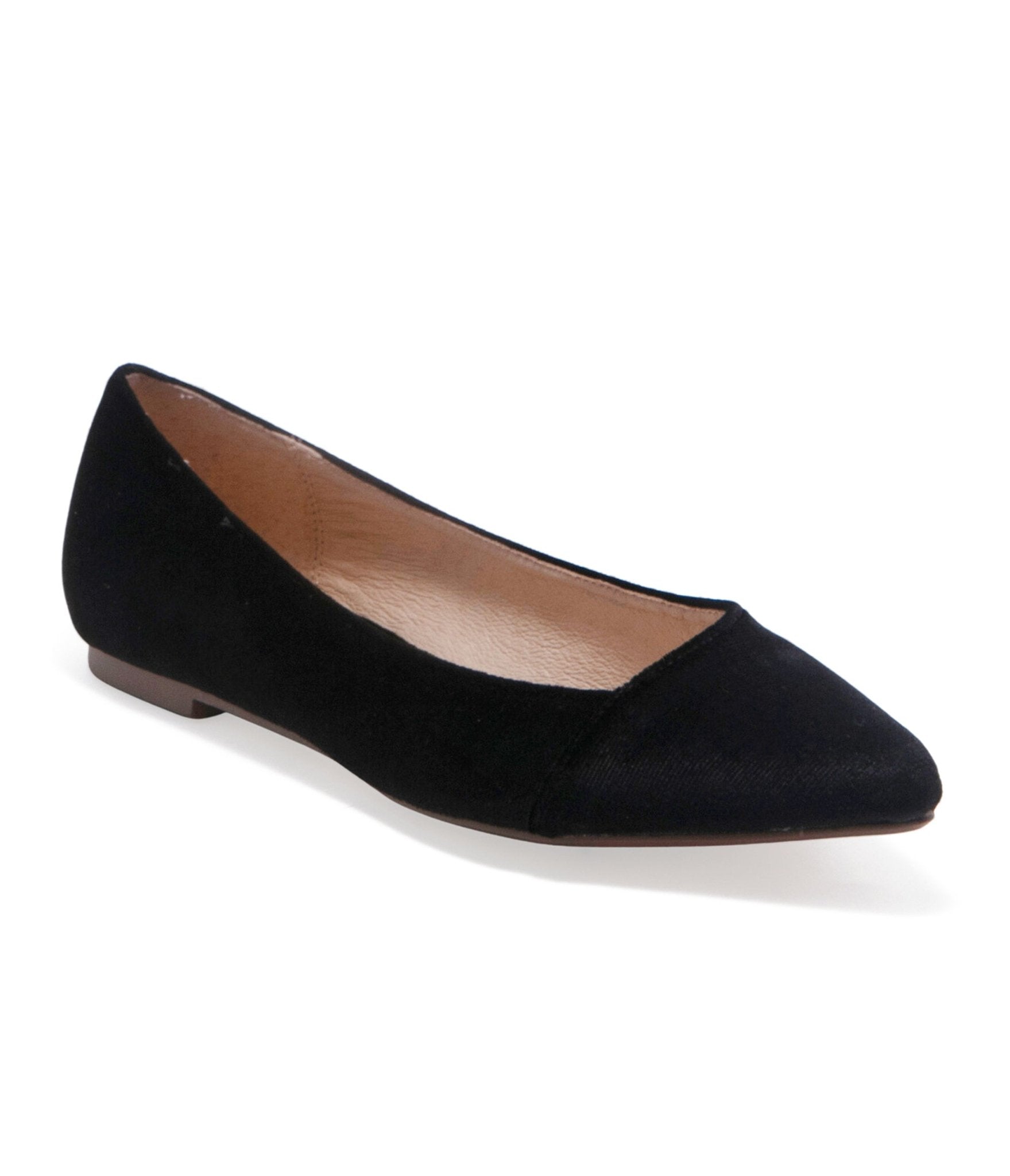 Chelsea Crew Black Velvet Pammy Flats - Women's Comfortable Slip-On Shoes for Work, Office & Casual Wear