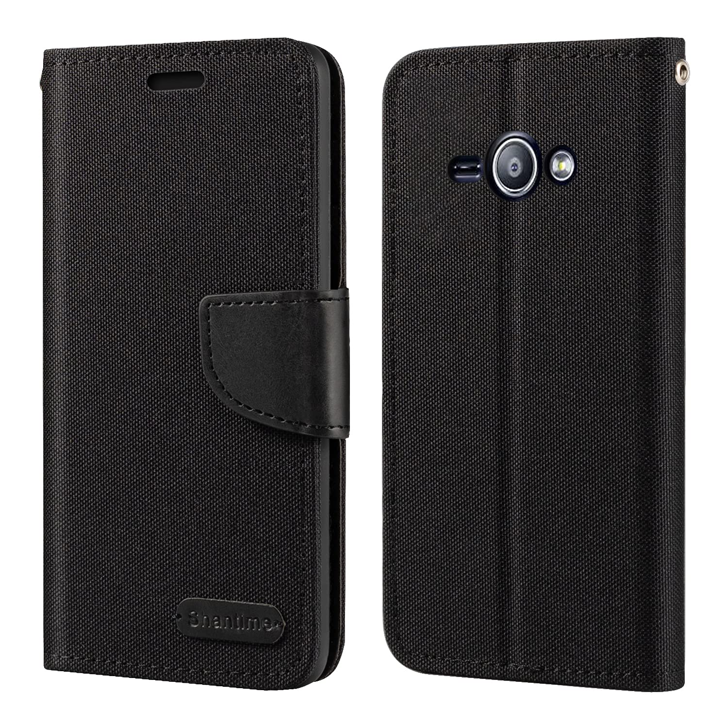 Samsung Galaxy J1 Ace Case - Premium Oxford Leather Wallet Flip Cover with Soft TPU Back & Magnetic Closure | Perfect for Everyday Use, Travel & Business (Compatible with Samsung Galaxy J1 Ace)
