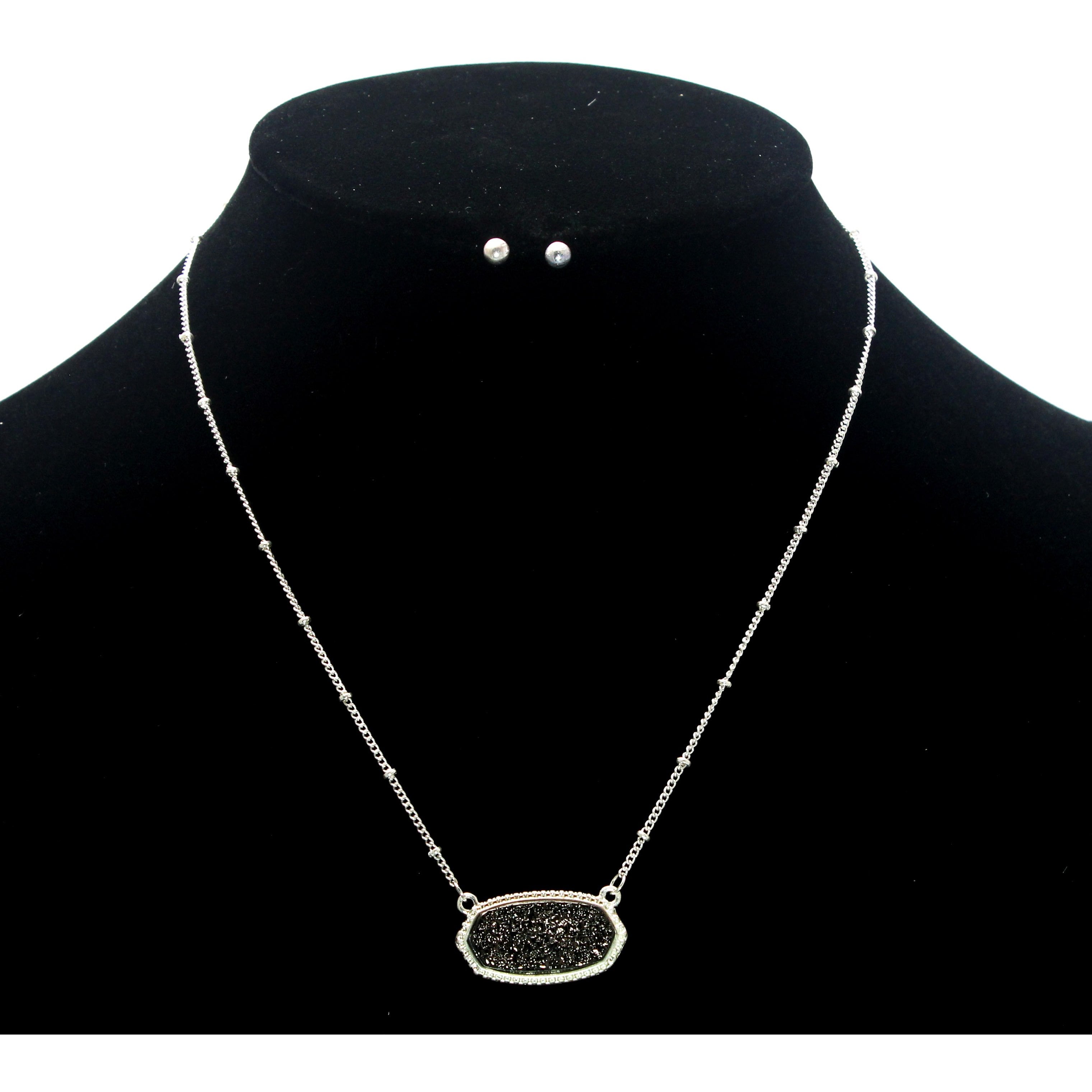 Stunning Druzy Necklace Set for Women - Elegant Crystal Jewelry Gift for Her - Perfect for Weddings, Parties & Everyday Wear