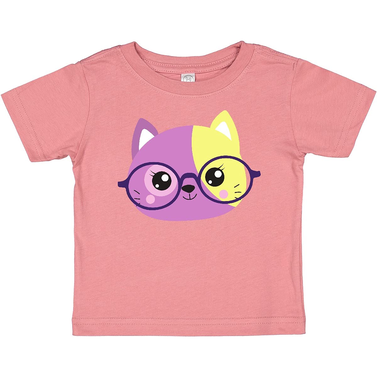 Inktastic Hipster Cat T-Shirt - Cute Kitten with Glasses Graphic Tee for Cat Lovers | Perfect Gift for Pet Owners & Casual Wear