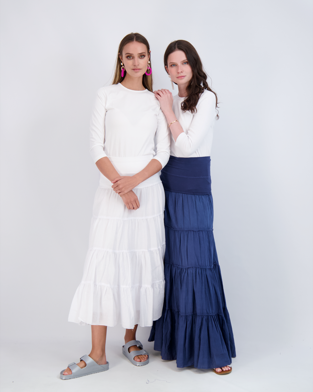 Women's Flowy Tiered Maxi Skirt - Lightweight Gauze Fabric for Summer, Beach, and Boho Fashion