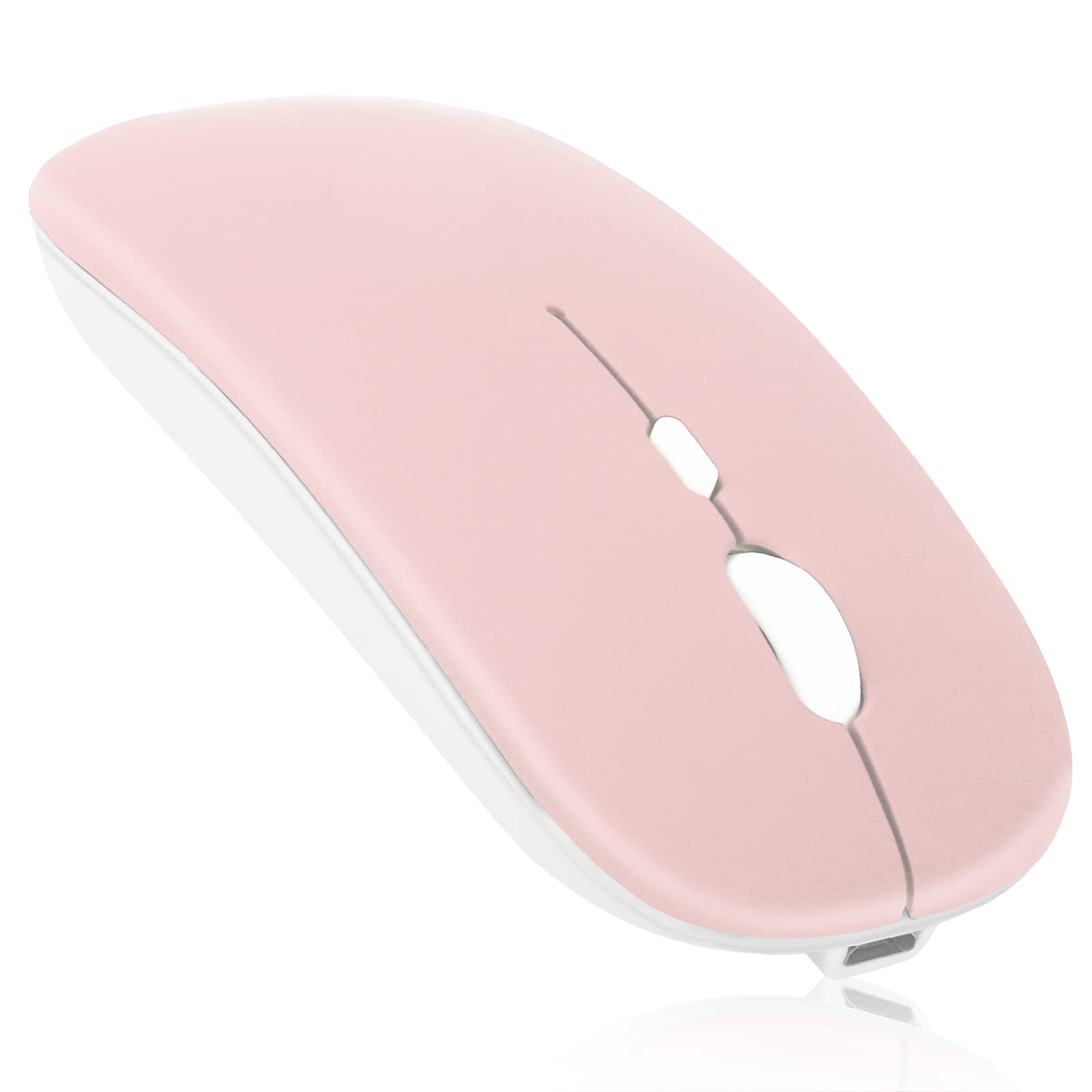 Bluetooth Rechargeable Wireless Mouse for Dell Alienware X17 R1 Gaming Laptop, Compatible with PC, Mac, iPad Pro, Android, Tablet - Flamingo Pink, Perfect for Gaming, Work, and Travel